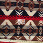 Baum Textile Mills Fleece Fabric indian Warrior Black