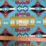 Baum Textile Mills Fleece Fabric indian canyon turquoise