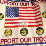 American Flag Support Our Troops Fleece Fabric