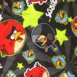 Space Stars Black Angry Birds Fleece Fabric